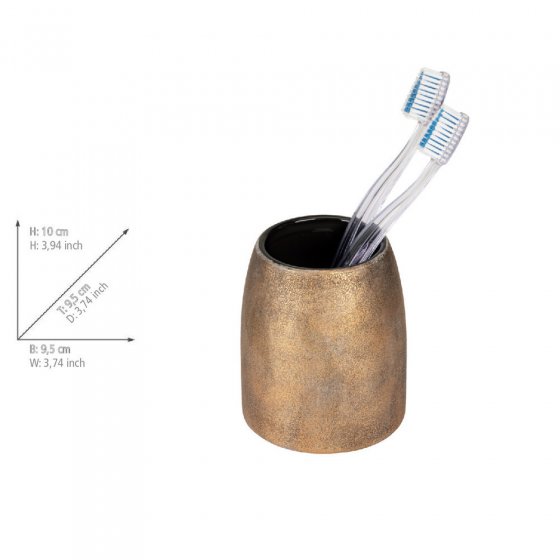 Bad-Accessoire Set Mod. Tremea, bronze, keramik, Ø 12 x 13,5 cm, hochwertige Keramik, freistehend 