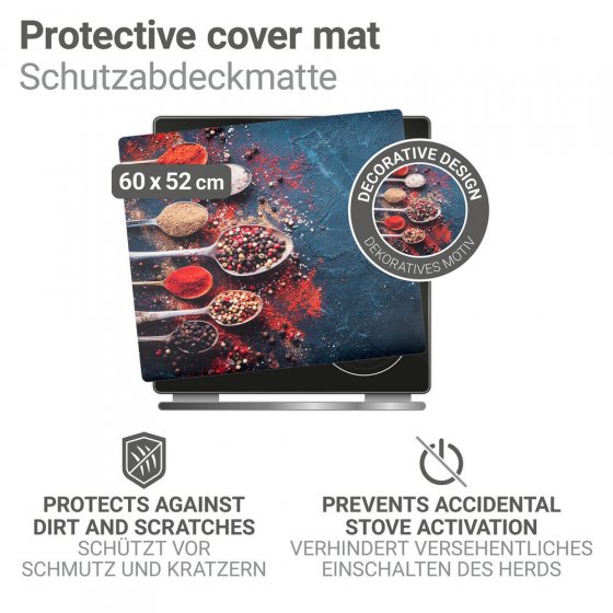 Abdeckmatte Mod. Pikant, mehrfarbig, PVC, 60x52 cm, hitzebeständig und leicht abwischbar 