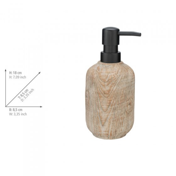Bad-Accessoire Set Mod. Florio, 3-teilig, aus Keramik in Holz-Optik 