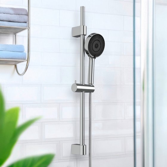 Brauseset Mod. Softwater, 70 cm, chrom, Edelstahl, mikrotropfen-technologie für sanftes duschen 