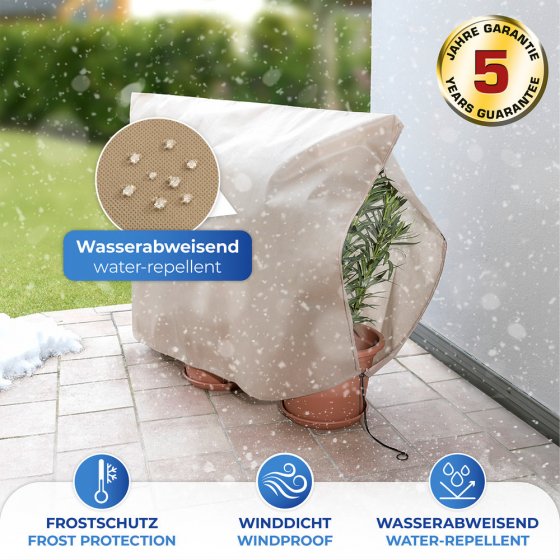 Garten-Vlies Pflanzenschutz, beige, Kunststoff, 180x120 cm, reißfest und lichtdurchlässig 