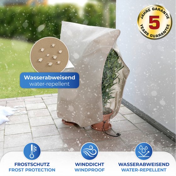 Pflanzenschutz 100x120cm, beige, 2er Set, Kunststoff, reißfest und wasserabweisend 