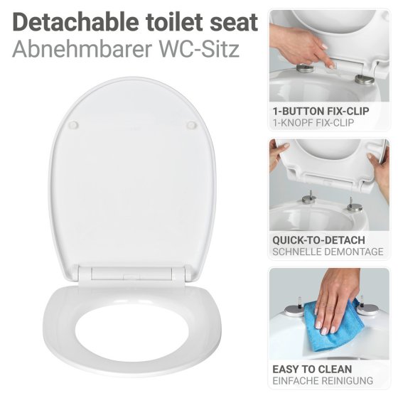 WC-Sitz Mod. Corbara, mehrfarbig, Thermoplast, 36.5x45 cm, mit Easy-Close Absenkautomatik 