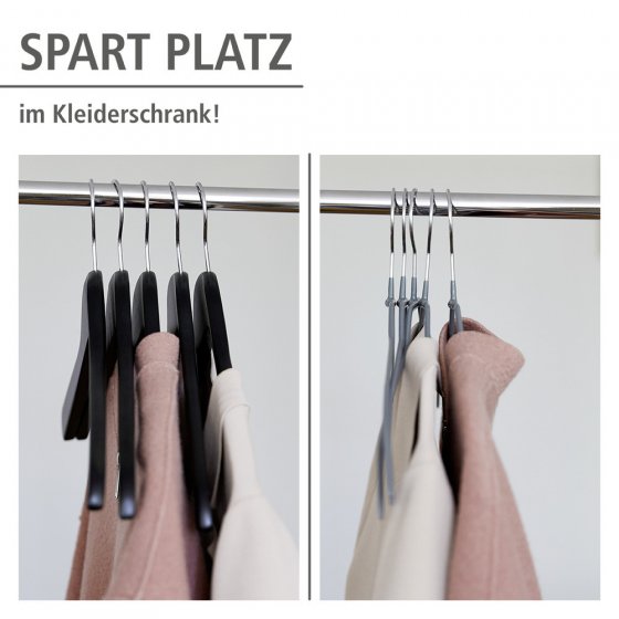 Kleiderbügel Mod. Alessia Grau, 20er Set, extra dünn, platzsparend 