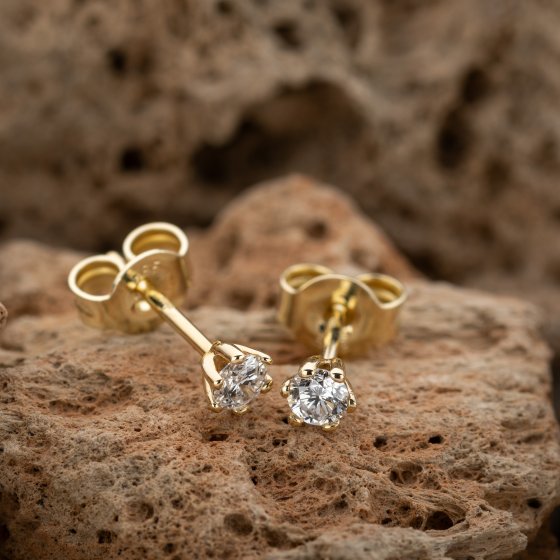 Ohrringe Gold 585 mit 2 natürlichen Brillanten zus. 0,25ct. 
