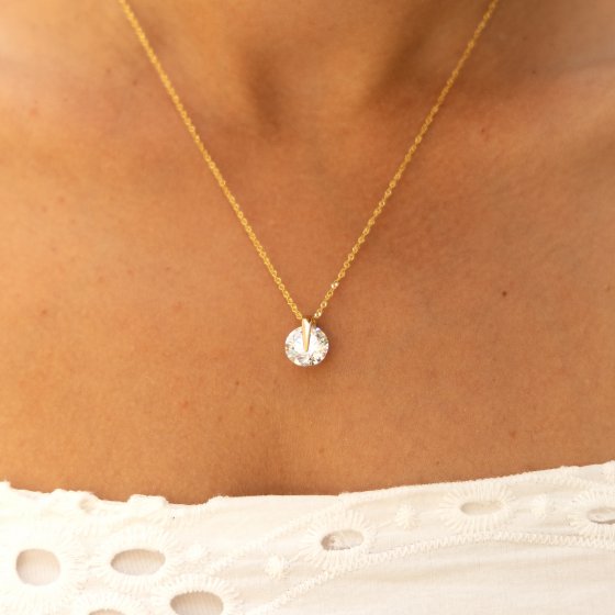 Halskette Gold 333 mit Zirkonia weiß 10mm 