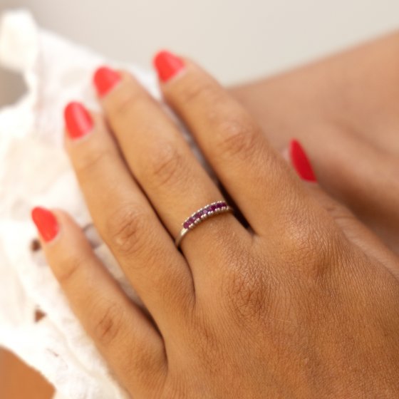 Ring Gold 375 mit echten Rubinen 