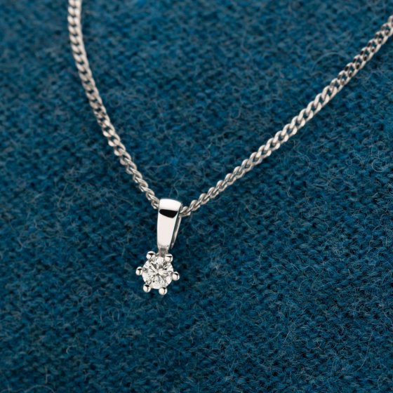 Halskette Gold 585 mit natürlichem Brillant 0,10ct. 