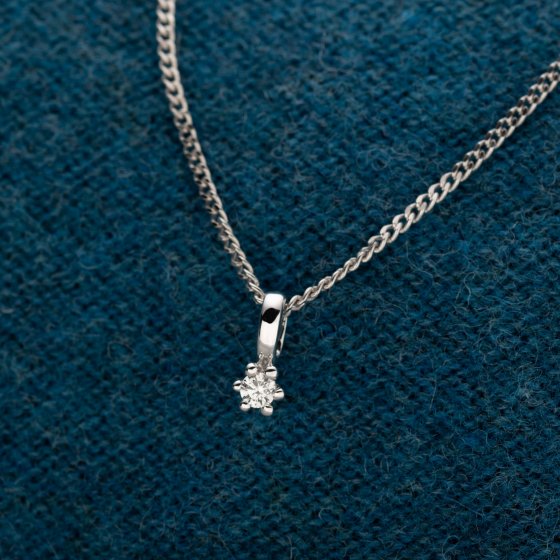 Halskette Gold 585 mit natürlichem Brillant 0,05 ct. 