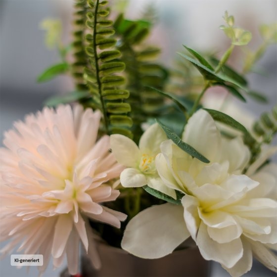 Kunstblume weiße Jasmin in Vase Leilani 
