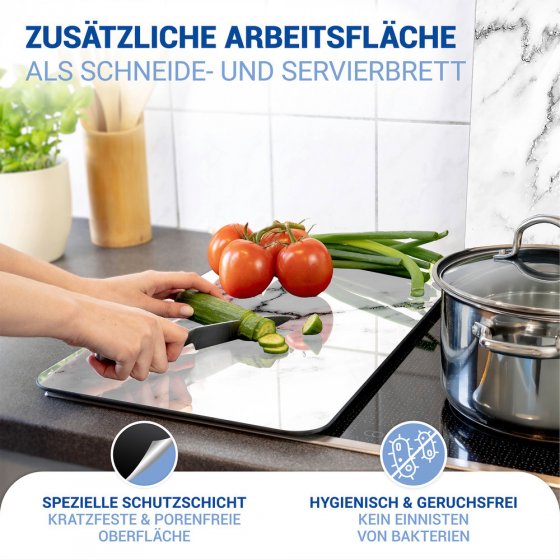 Herdabdeckplatte Universal Mod. Marmor, 2er Set, für alle Herdarten geeignet 
