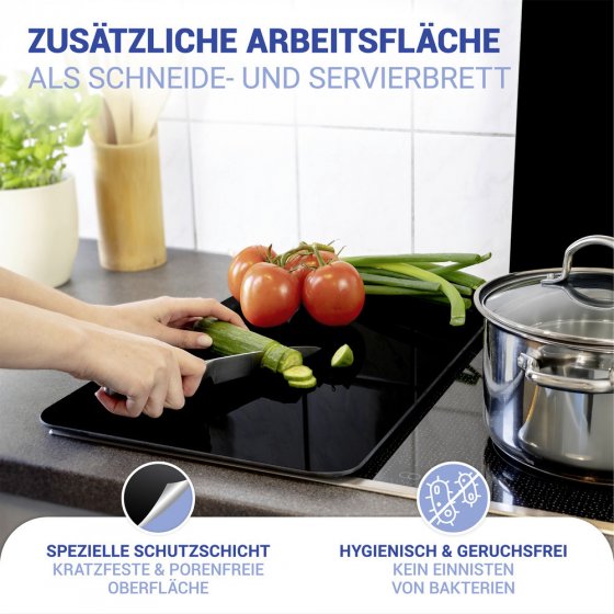 Herdabdeckplatte Universal Mod. Schwarz, 2er Set, für alle Herdarten geeignet 
