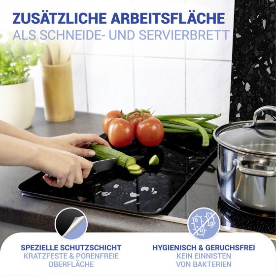 Herdabdeckplatte Universal Mod. Terrazzo, 2er Set, für alle Herdarten geeignet 