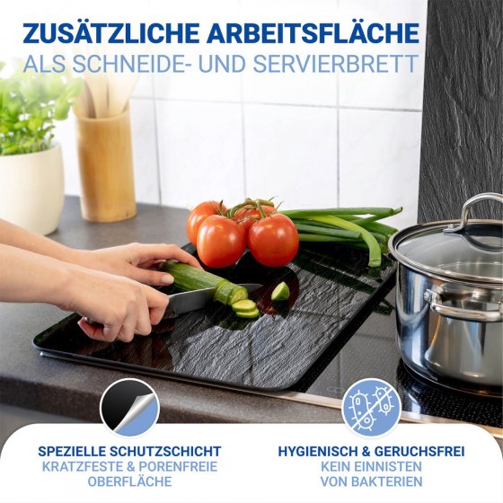 Herdabdeckplatte Universal Mod. Schiefer, 2er Set, für alle Herdarten geeignet 
