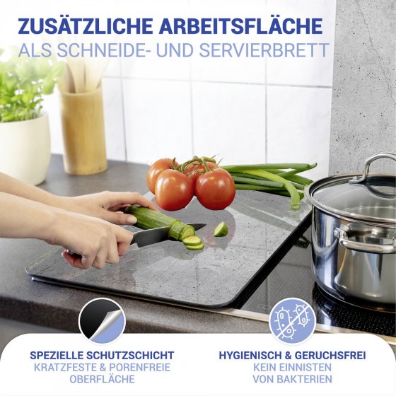 Herdabdeckplatte Universal Mod. Beton, 2er Set, für alle Herdarten geeignet 