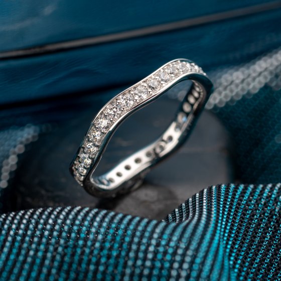 Ring 333/- Weißgold glanz  synth. Zirkonia 