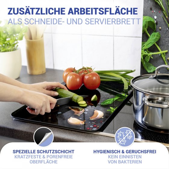 Herdabdeckplatte Universal Mod. Kräuter, 2er Set, für alle Herdarten geeignet 