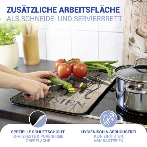 Herdabdeckplatte Universal Mod. Bistro, 2er Set, für alle Herdarten geeignet 