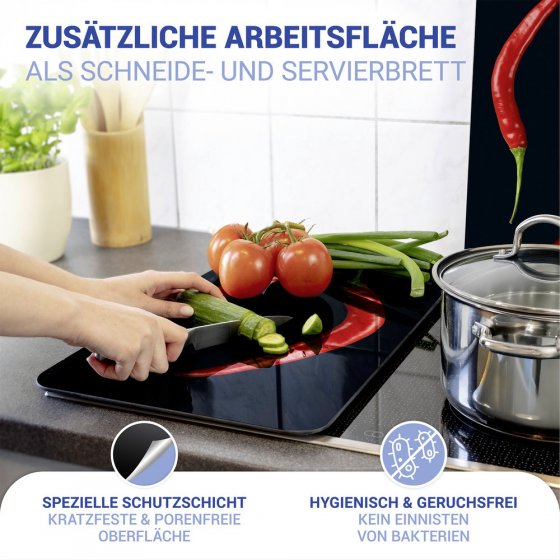 Herdabdeckplatte Universal Mod. Peperoni Duo, 2er Set, für alle Herdarten geeignet