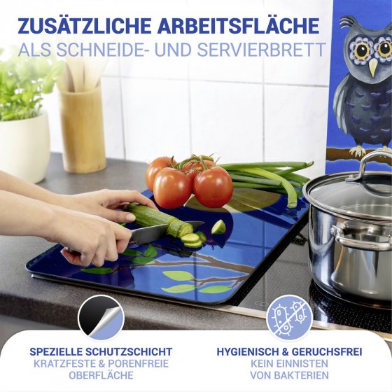 Herdabdeckplatte Universal Mod. Eule, 2er Set, für alle Herdarten geeignet 