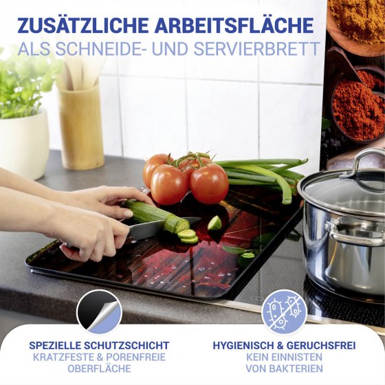 Herdabdeckplatte Universal Mod. Gewürze, 2er Set, für alle Herdarten geeignet 