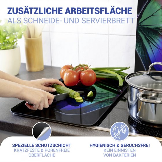 Herdabdeckplatte Universal Mod. Butterfly by Night, 2er Set, für alle Herdarten geeignet