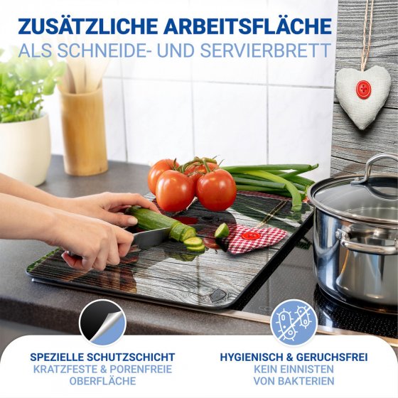Herdabdeckplatte Universal Mod. Herzen, 2er Set, für alle Herdarten geeignet