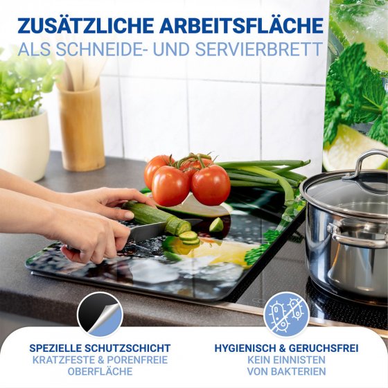 Herdabdeckplatte Universal Mod. Mojito, 2er Set, für alle Herdarten geeignet 