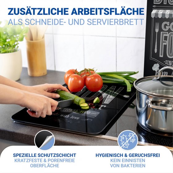 Herdabdeckplatte Universal Mod. Bon Appetit, 2er Set, für alle Herdarten geeignet 