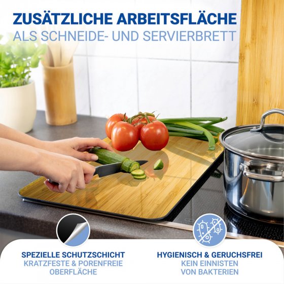 Herdabdeckplatte Universal Mod. Holz-Optik, 2er Set, für alle Herdarten geeignet 