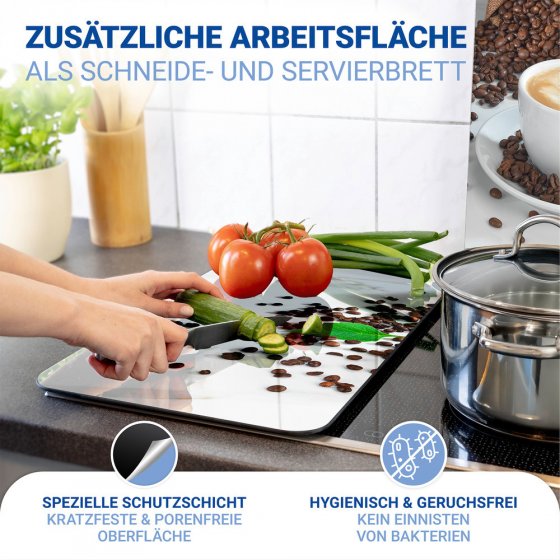 Herdabdeckplatte Universal Mod. Café Aromatica, 2er Set, für alle Herdarten geeignet 