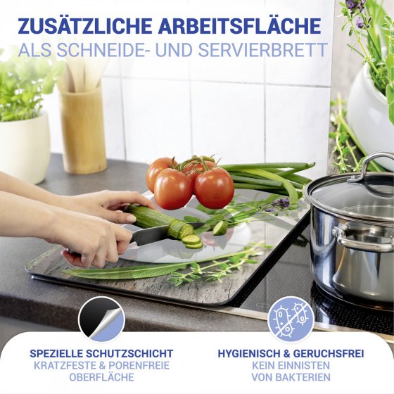 Herdabdeckplatte Universal Mod. Kräutergarten, 2er Set, für alle Herdarten geeignet