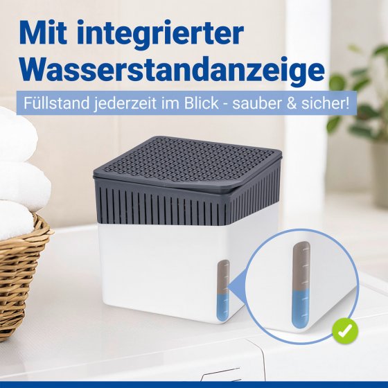 Raumentfeuchter Mod. Cube Weiß 1000 g, 2er Set, beugt Schimmel und Gerüchen vor