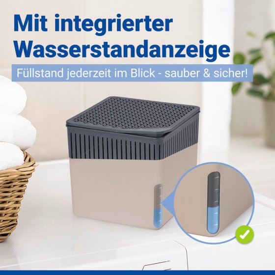 Raumentfeuchter Mod. Cube Beige 1000 g, 2er Set, beugt Schimmel und Gerüchen vor