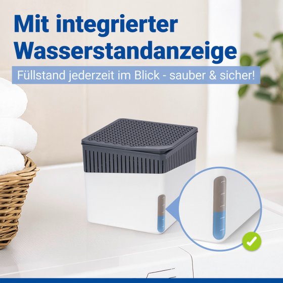 Raumentfeuchter Mod. Cube Weiß 500 g, 2er Set, beugt Schimmel und Gerüchen vor