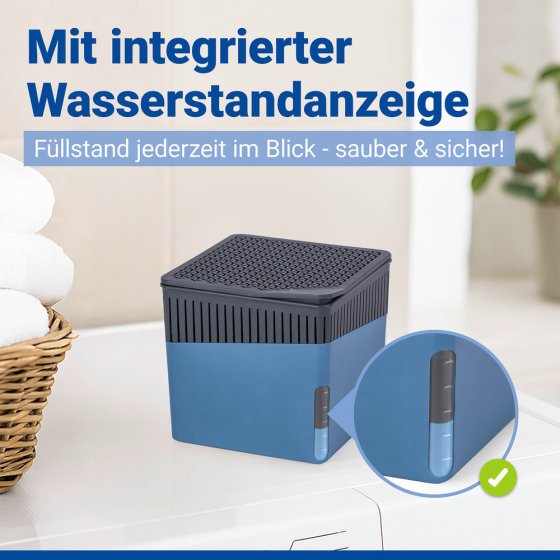 Raumentfeuchter Mod. Cube Blau 500 g, 2er Set, beugt Schimmel und Gerüchen vor