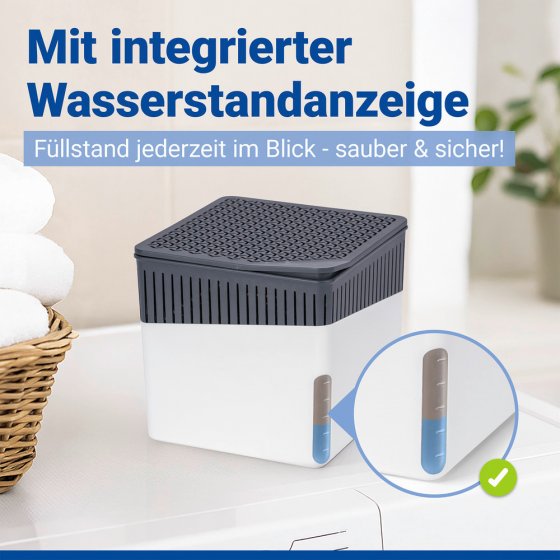 Raumentfeuchter Mod. Cube Weiß 1000 g mit Nachfüller, beugt Schimmel und Gerüchen vor