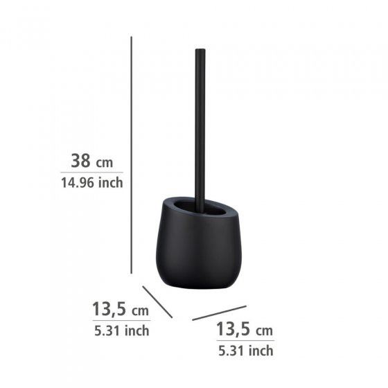WC-Garnitur Mod. Badi Schwarz Keramik, mit Silikon-Bürstenkopf 