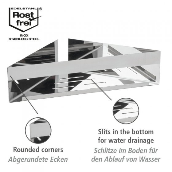 Turbo-Loc® Eckablage Mod. Genova Shine, Befestigen ohne bohren 