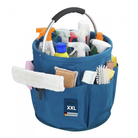 Universal Reinigungs Caddy Mod. Herkules 34 l, Blau, mit 5 Außentaschen für Schwämme und Tücher 