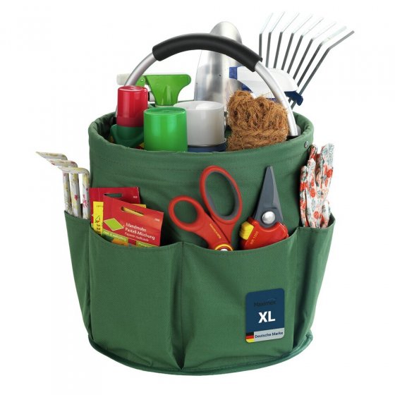 Universal Garten Caddy 16 l, Grün, mit 6 Außentaschen für Gartenwerkzeug 
