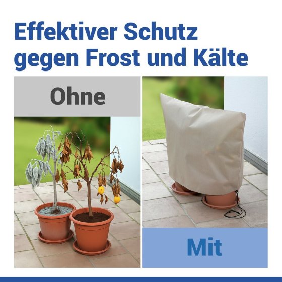 Pflanzenschutz-Vlies 80 x 60 cm, Beige, 3er Set, reißfestes Wintervlies für Pflanzen 