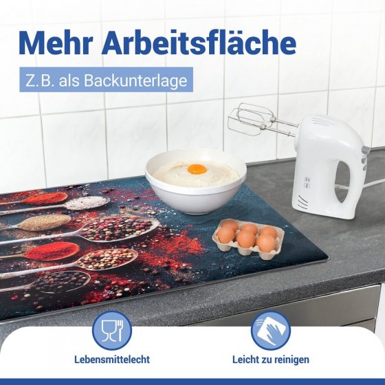 Abdeckmatte Mod. Pikant, mehrfarbig, PVC, 60x52 cm, hitzebeständig und leicht abwischbar 