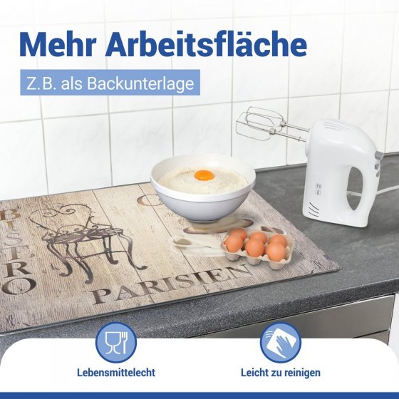 Abdeckmatte Mod. Bistro, mehrfarbig, PVC, 60x52 cm, hitzebeständig und rutschfest 