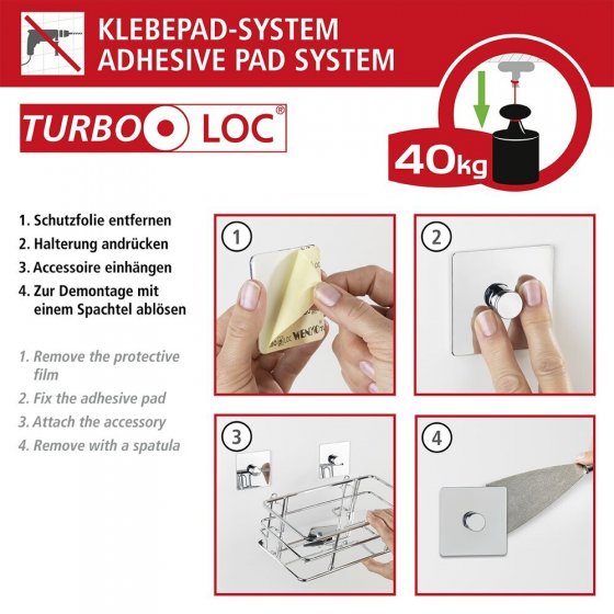Turbo-Loc® Zahnputzbecher Quadro, Befestigen ohne bohren 