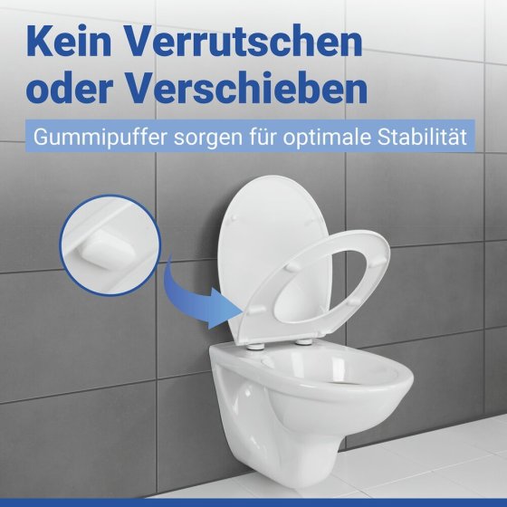 WC Sitz Mod. Kos Weiß, Toilettendeckel mit Absenkautomatik 
