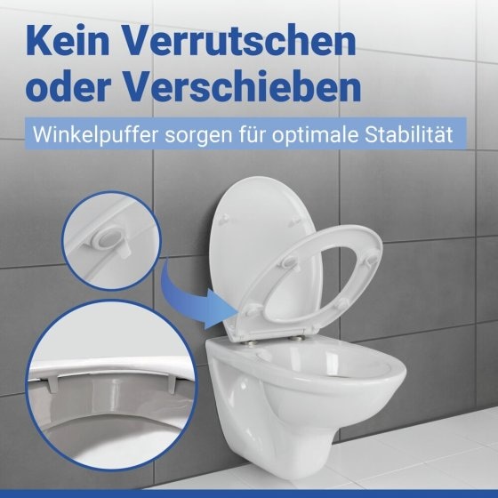 WC Sitz Mod. Rieti Weiß, stabiler Toilettensitz mit Absenkautomatik 