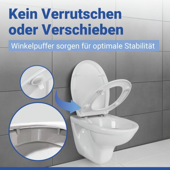 WC Sitz Mod. Gubbio Weiß, stabiler Toilettensitz mit Absenkautomatik 