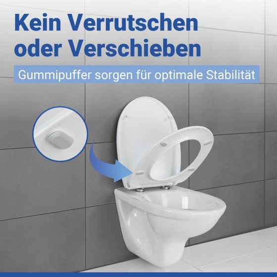 WC Sitz Mod. Tavola Weiß, stabiler Toilettensitz mit Absenkautomatik 