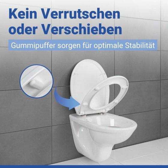 WC Sitz Mod. Ostuni Weiß, stabiler Toilettensitz mit Absenkautomatik 